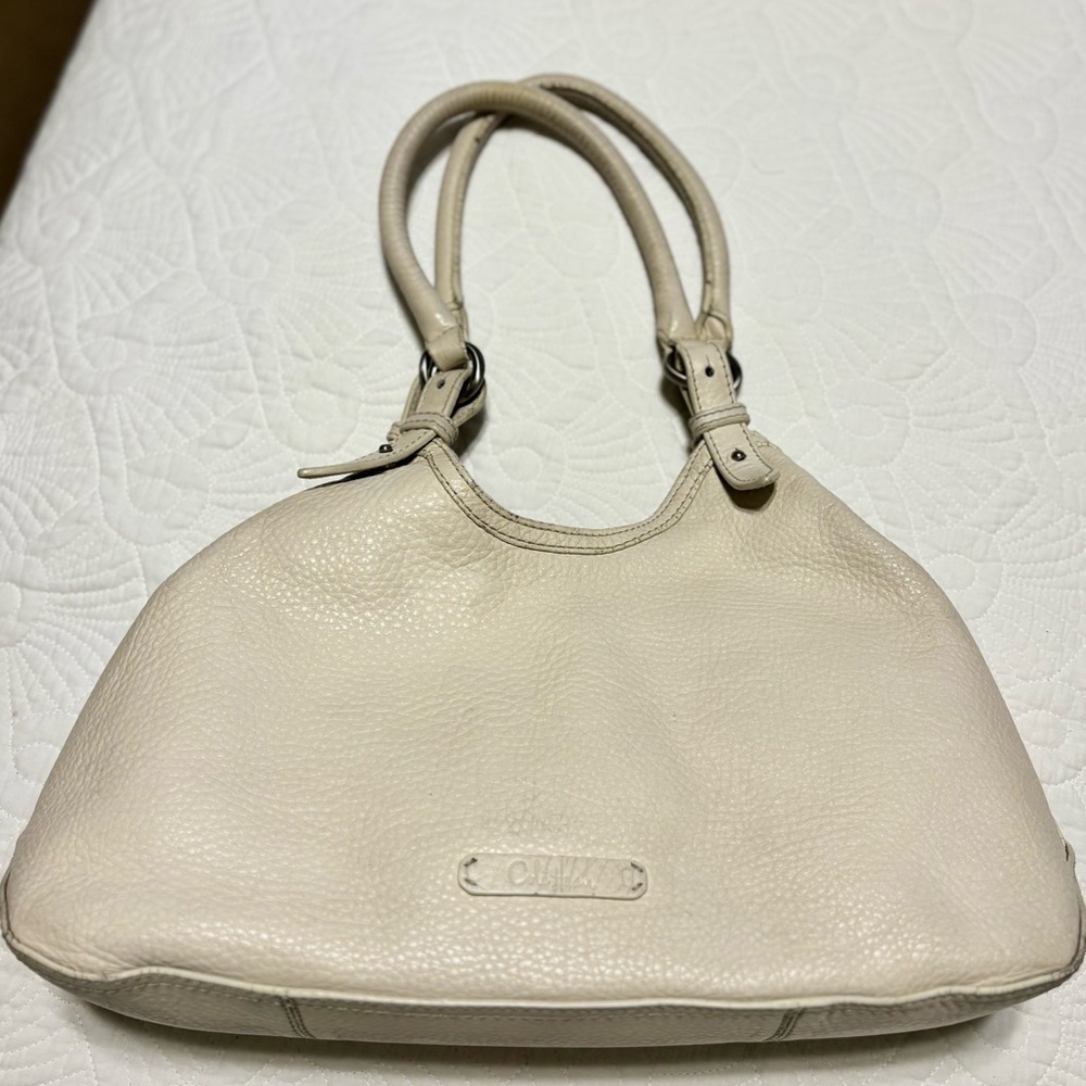 Cole Haan Cream Pebbled Leather Satchel